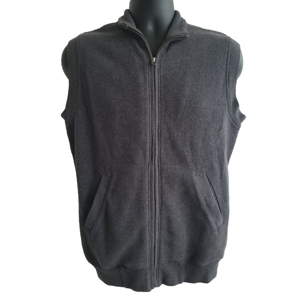 Woolrich Zip Up Mens Thermal Sleeveless Vest Gray Size Small